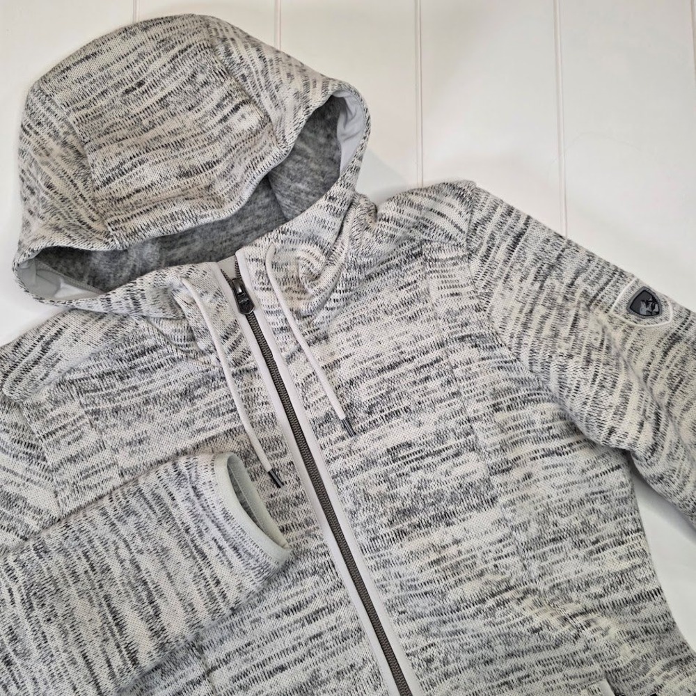 KUHL Women's XS Ascendyr Long Fleece Jacket Hoodie‎ Full Zip Grey Heather 4391